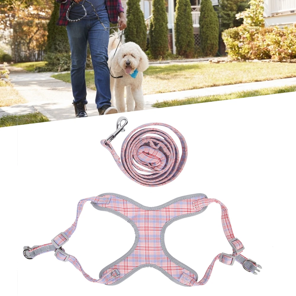 Dog Harness Leash Set Pet Reflective Training Vest Adjustable Chest Collar S AD5