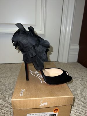 Christian Louboutin Black Carnival Peep Toe Pumps 120 Pigalle