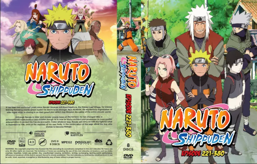 Naruto Shippuden Episodes 113 - 175 Seasons 6 - 8 English Dubbed / Japanese  DVD