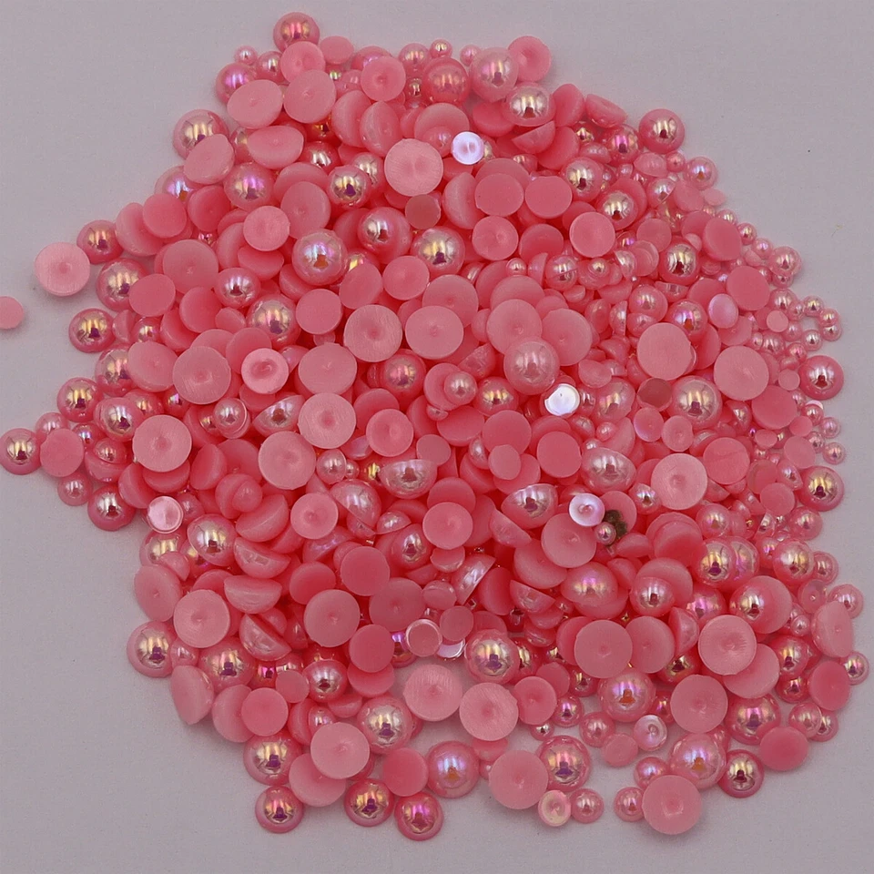 ABS Imitation Pearls Half Round Flat back Acrylic Beads DIY For Jewelry Making - Image 4 of 4