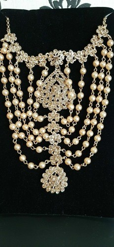 Indian Diamante Hand Bracelet Chain Ring Costume Jewellery - Picture 4 of 4