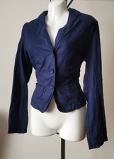 East Chambray 100% Linen Jacket Ink Blue Denim 38" Chest Uk Size 10-14