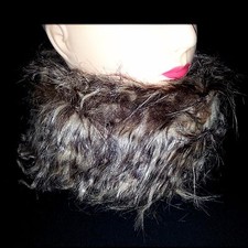 Donna Pelo Loop Inverno Sciarpa Pelliccia collo di Invernale Maglia