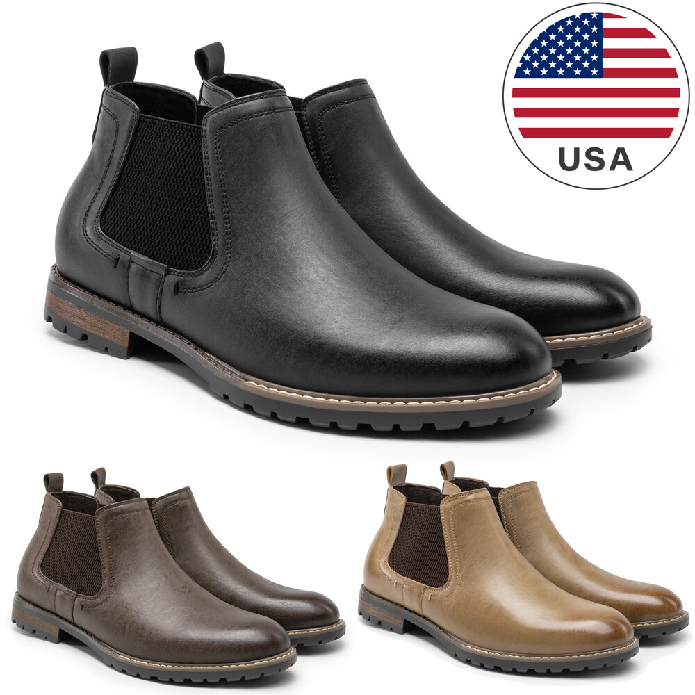 Men's Chelsea Boots Casual Slip-On Classic Dress Comfortable Ankle Boots
