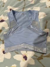 Justice Girls Lurex Logo Sports Blue Bra sz 30 Top Tank