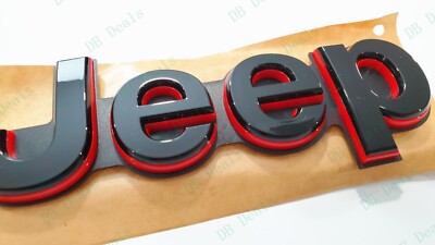 Gloss Black Red Rear liftgate Jeep Emblems Fit 2021+ Jeep Grand