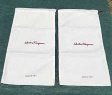 SALVATORE FERRAGAMO Drawstring Dust-Bag Shoe Bags 17" X 8"  Set Of 2