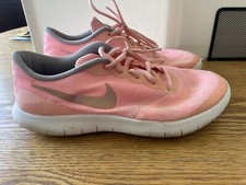 Nike Flex Contact Running Shoes Size White Pink 917937-600 Youth 7