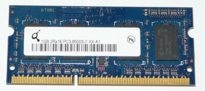 1GB 2Rx16 DDR3 RAM PC3-8500S-7-XX-A1 1066MHz QIMONDA Notebook Arbeitsspeicher