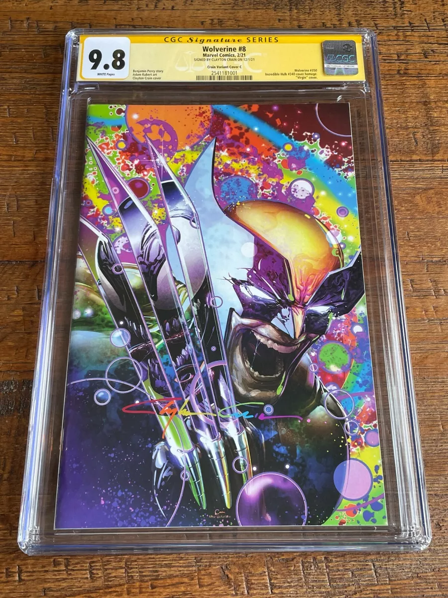 WOLVERINE 8 350 CGC SS 9.8 CLAYTON CRAIN INFINITY SIGNED BLACKLIGHT  VARIANT-C