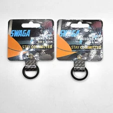 Swaga Silicone Wedding Ring 9, 10 Black, Red Grey Blue Tie Dye 2 Pcs