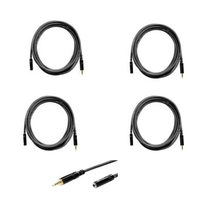 4 SuperFlex Gold Stereo Headphone 18 ft Extension Patch Cables 1/8''  to 1/8'' 