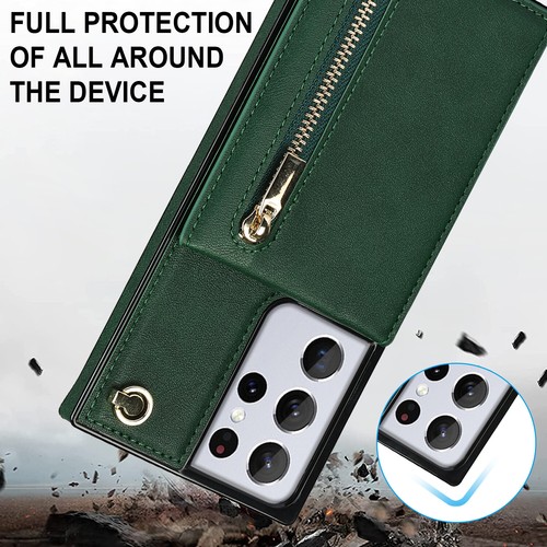 Crossbody Card Case With Long Rope Holder Flip Case For iPhone 14 Pro Max - Picture 9 of 30
