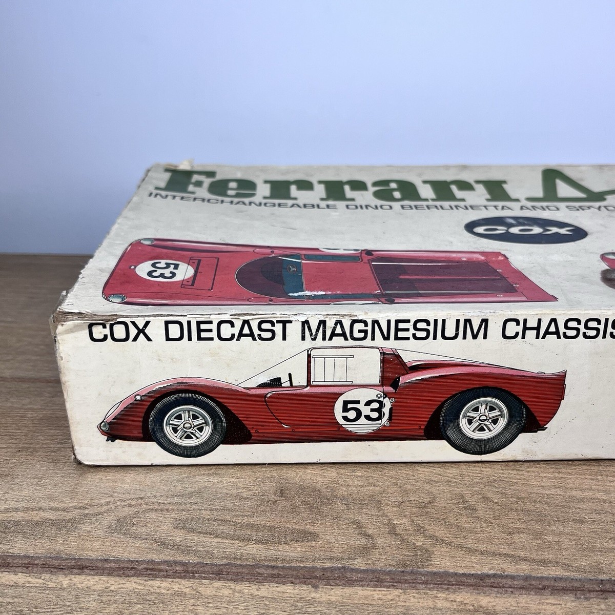 ミニカー COX Ferrari Dino 1/24 Vtg 1/24 COX Ferrari DINO Spyder Slot Car W/ 2nd Car Frame