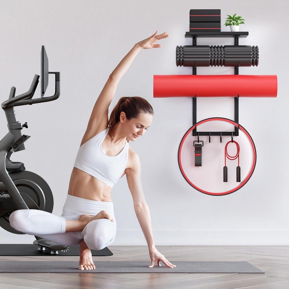 Wall Mount Yoga Mat Holder for Organized Storage