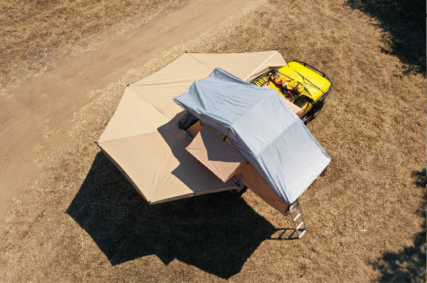 erect tent Hercules Hot Size:6.5'x12' with 24 Lights-milky MSports® Igluzelt »Campingzelt Ultraleicht Hardshell Rooftop Tent