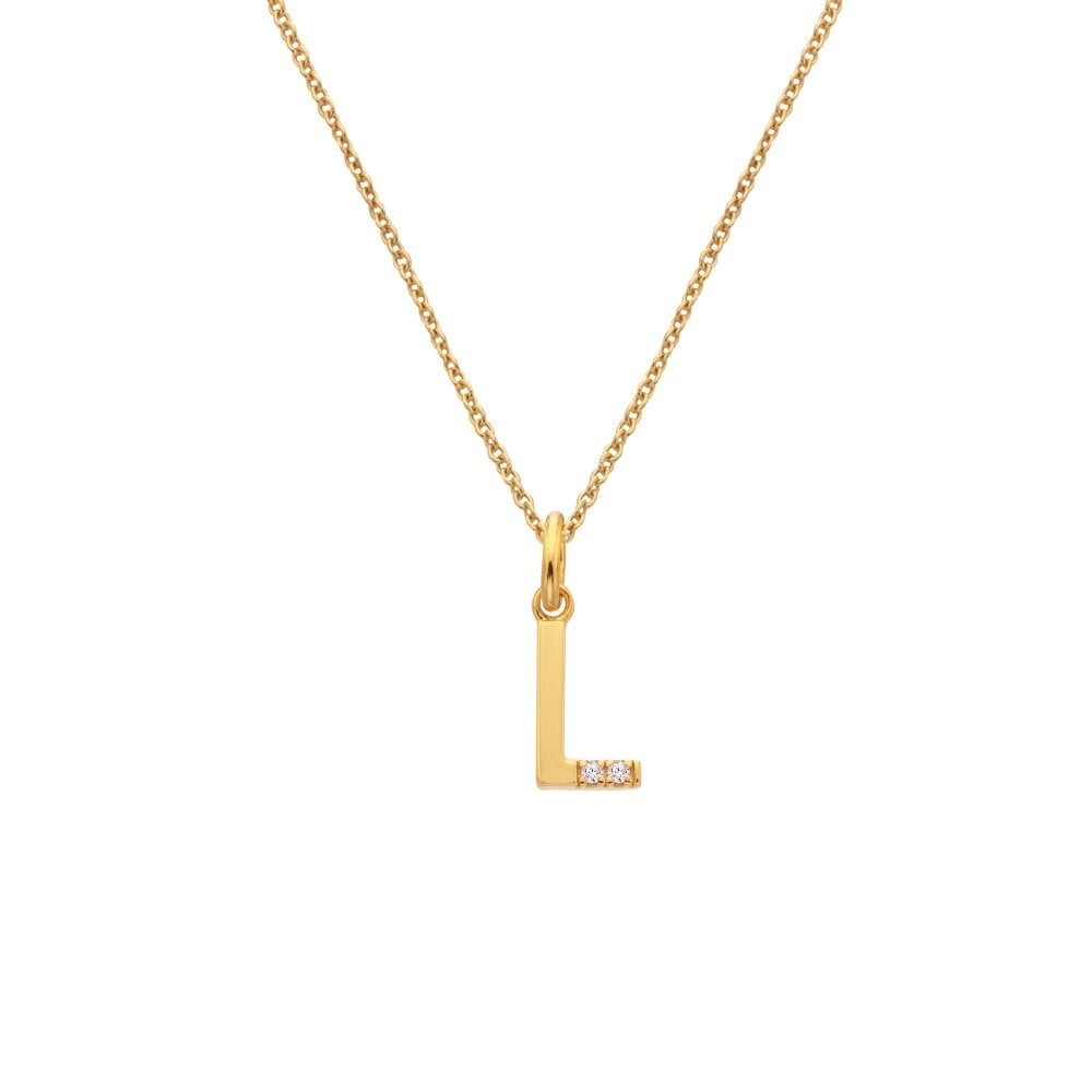 Initial L Gold Plated Silver Pendant DP950 by Hot Diamonds - RRP £55.00