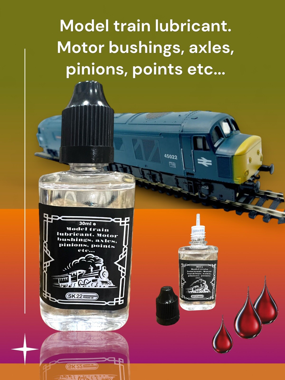Model train points motor axle lubricant oil New 30ml