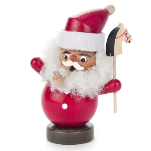 Small Wooden Christmas Santa Holding Horse Incense Burner Smoker Made In Germany - Picture 1 of 1