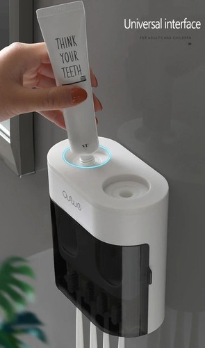 Utomatic Wall-mounted Toothpaste Dispenser & Magnetic Toothbrush Holder – Hands - Picture 13 of 24