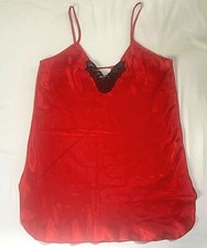 Vintage Inner Most Satin Chemise Negligee Nightgown Red Black Beaded Medium M