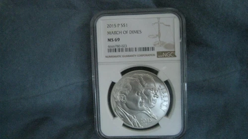 2015 P - March of Dimes Commemorative Silver Dollar - NGC MS 69