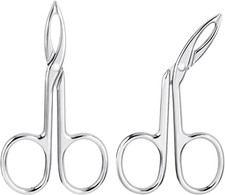 2Pcs Eyebrow Tweezers Scissor Handle Set, Flat Straight Tip Tweezers Hair Plucke