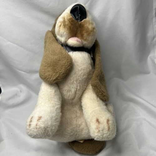 Juguete de peluche realista Basset Hound de 13" vintage años 70 cosido en Haití - Imagen 7 de 9