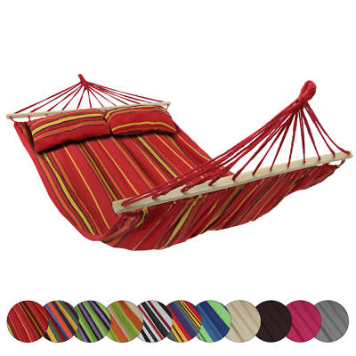Stabhängematte 240x150 cm 2 Personen XXL Doppel Hängematte 300 kg Baumwolle 