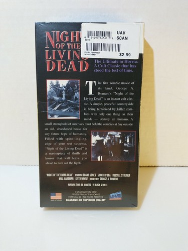Night Of The Living Dead VHS VCR Video Tape Movie Duane Jones Sealed Horror - 第 2/11 張圖片