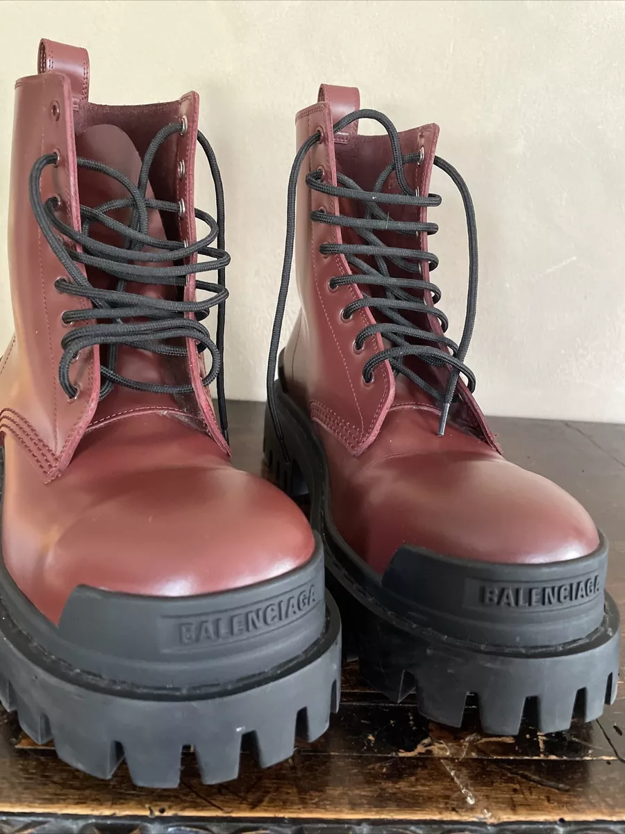 Balenciaga Black and Red Strike Boots Balenciaga