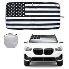 For BMW X4 X5 X6 SUV Large US Flag Car Windshield Sunshade Foldable Cover Visor
