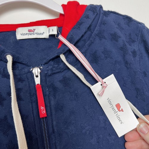 Felpa con cappuccio Vineyard Vines donna taglia S stella full zip blu navy rossa preppy casual - Foto 4 di 5