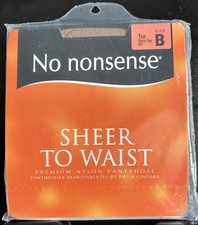 Vintage No Nonsense Sheer to Waist Pantyhose Size B Tan Sheer Toe New NOS
