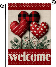 Valentine's Day Double-Sided Love Heart Garden Flag 12x18 Inch Decoration