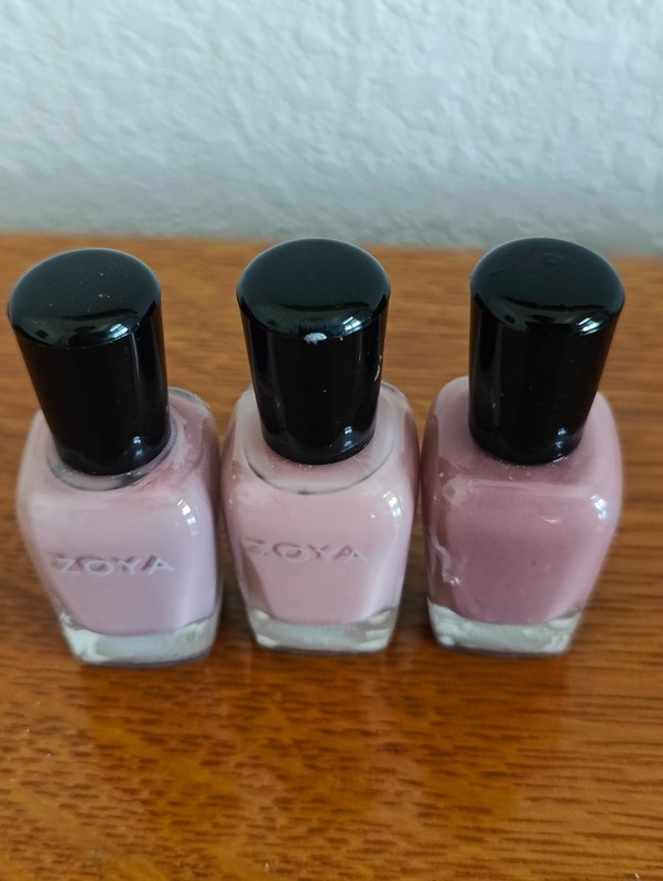(3) NEUTRALS & PINK Zoya Nail Polishes: Brigitte + Madeline +  Mia  .5 oz