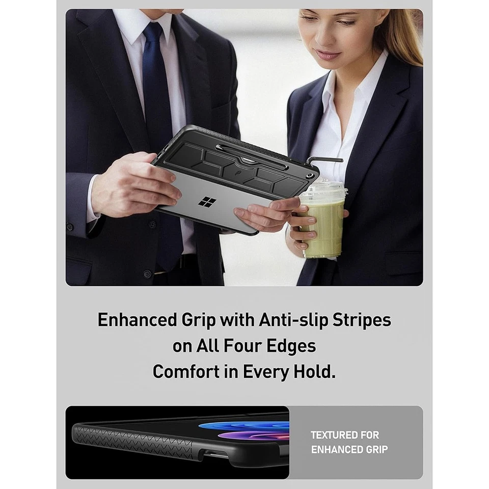 For Microsoft Surface Pro 12-inch 1st Edition 2025 with Back Pen Holder Black - Image 2 of 4