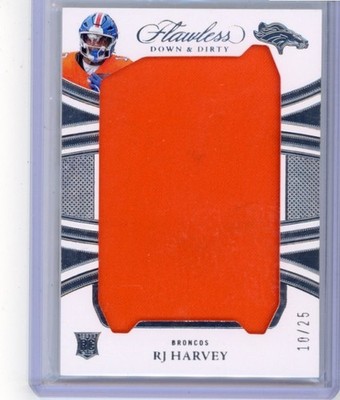 RJ Harvey Down & Dirty /25 (RC): Game Used!   2025 Flawless Football. DEN RB  