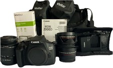 Canon EOS 2000D/Rebel T7 Digital SLR Camera Kit and Accessory Bundle w/3 Lenses