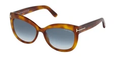 Tom Ford Alistair Sunglasses FT0524S 53W 56mm Blonde Havana / Blue Shaded Lens