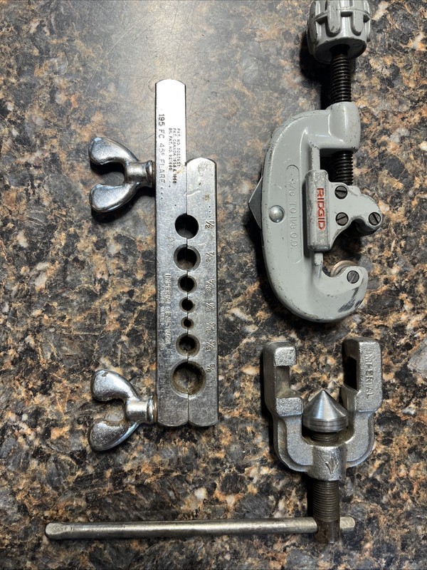 Imperial Eastman 195-FC-45 Degree Flaring Tool & Ridgid No15 Tubing/ Pipe Cutter