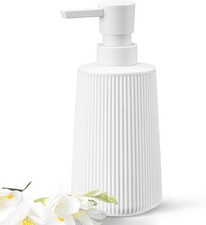 White Hand Soap Dispenser with No Rust Pump for Bathroom and Kitchen Countertops