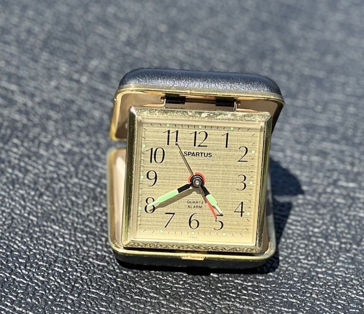 Vintage Spartus JWCII Foldable Travel Alarm Clock Battery 🔋 Luminescent