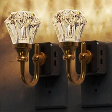 L LOHAS 2-Pack LED Plug-in Night Light 10-Color RGB Floral Auto Sensor 3-Level