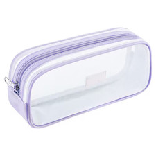 Large Capacity Mesh Pencil Case Zipper Pen Pouch Clear Multi-Purpose Stationery