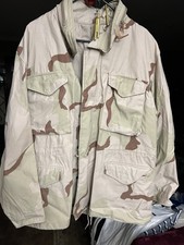 US ARMY 90's Desert Camo Military Jacket Size: L-S Beige Men