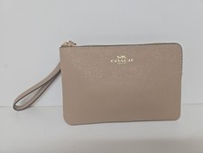 Coach authentic Corner Zip taupe Wristlet Wallet new with tags cv396