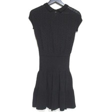 Red Valentino Womens Dress S Black Knit Lace Docking Mini Auth
