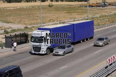 LKW Foto DAF XF Kofferauflieger Kasachstan weiß KPA TRANSIT #w8av