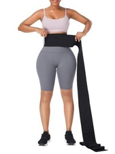 Black Waist Trainer Belt Wrap Adjustable Sweat Band TummyControl Fitness Support